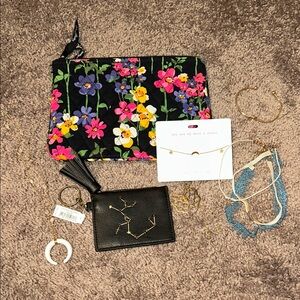 “Moon & stars”, Vera Bradley, American Eagle boho wallet & jewelry bundle!!